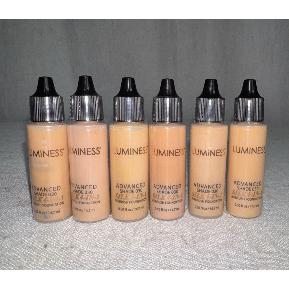 Luminess Silk 4-in-1 Advanced Airbrush Foundation 0.5oz Lot of 6 - Shade 030 NEW